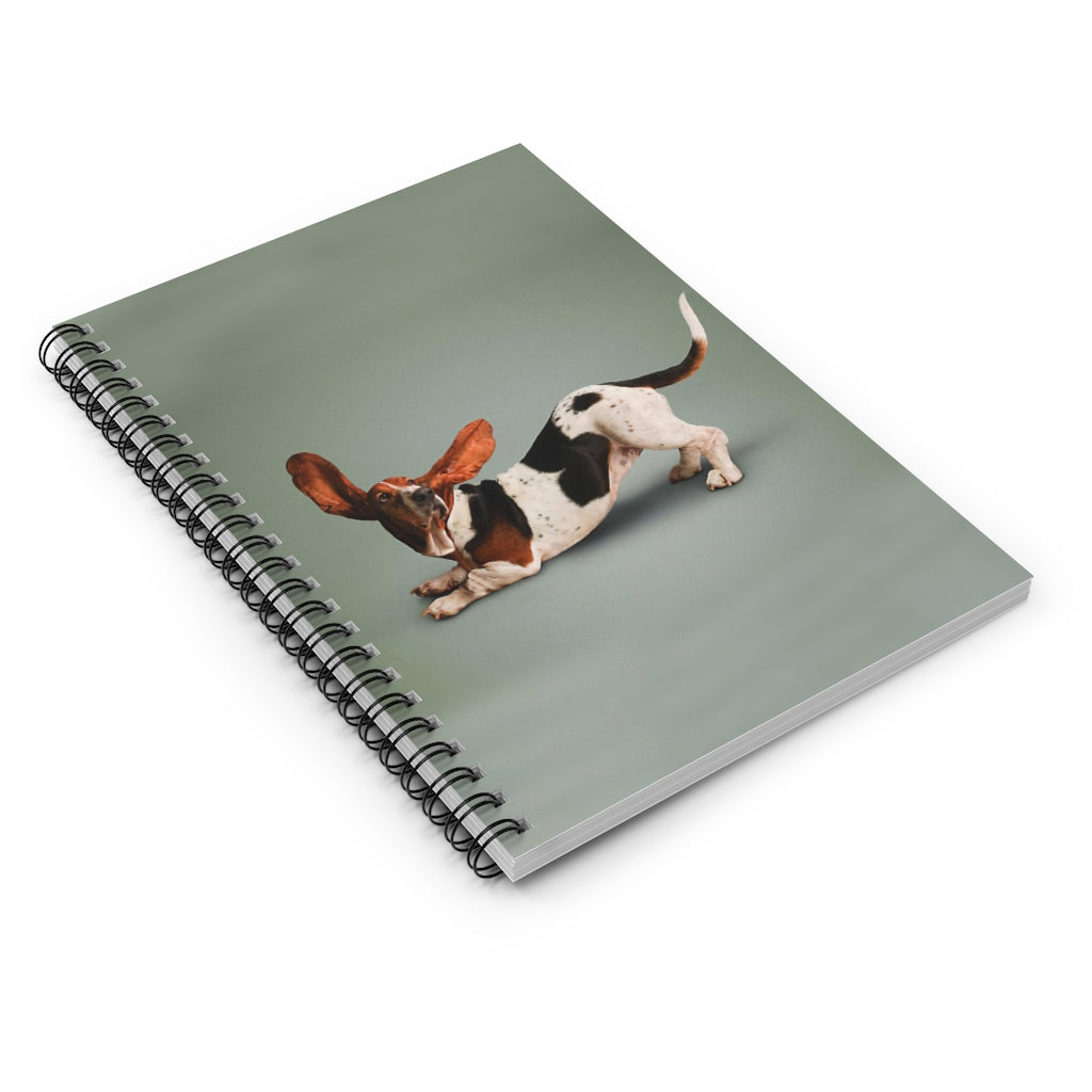 Spiral Notebook Yoga Pose Basset Hound School Smart Spiral Subject College Ruled Notebook Friendly Notebook Awesome Happy Birthday Gift