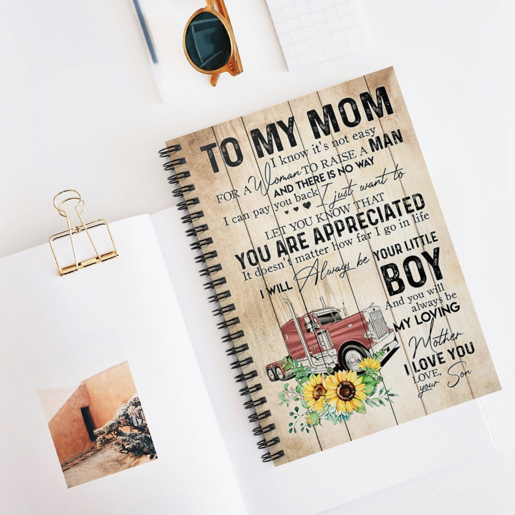 Spiral Notebook TO MY MOM I LOVE YOU RED TRUCK AND SUNFLOWER-gigapixel