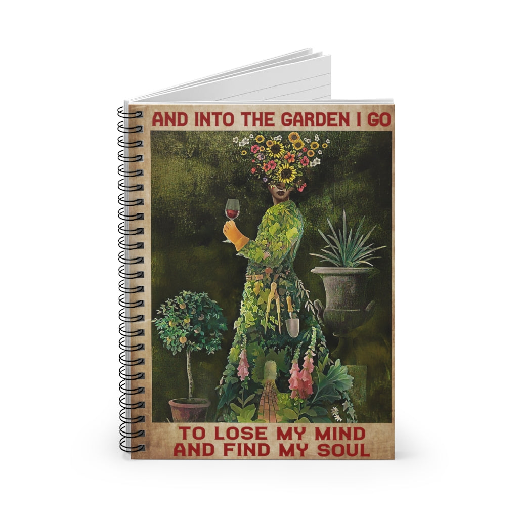 Spiral Notebook - Ruled Line And Into The Garden Girl Spiral Notebooks Soft Cover 118 Pages Lined Notebook Personalized Notebook