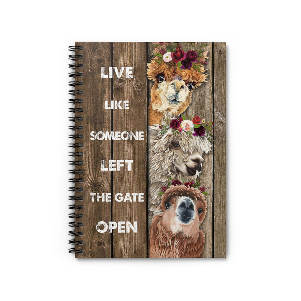 Spiral Notebook Wood Piece Live Like Someone Alpaca Baby Journal  Keepsake Spiral Notebook Gift On Birthday Smart Notebook