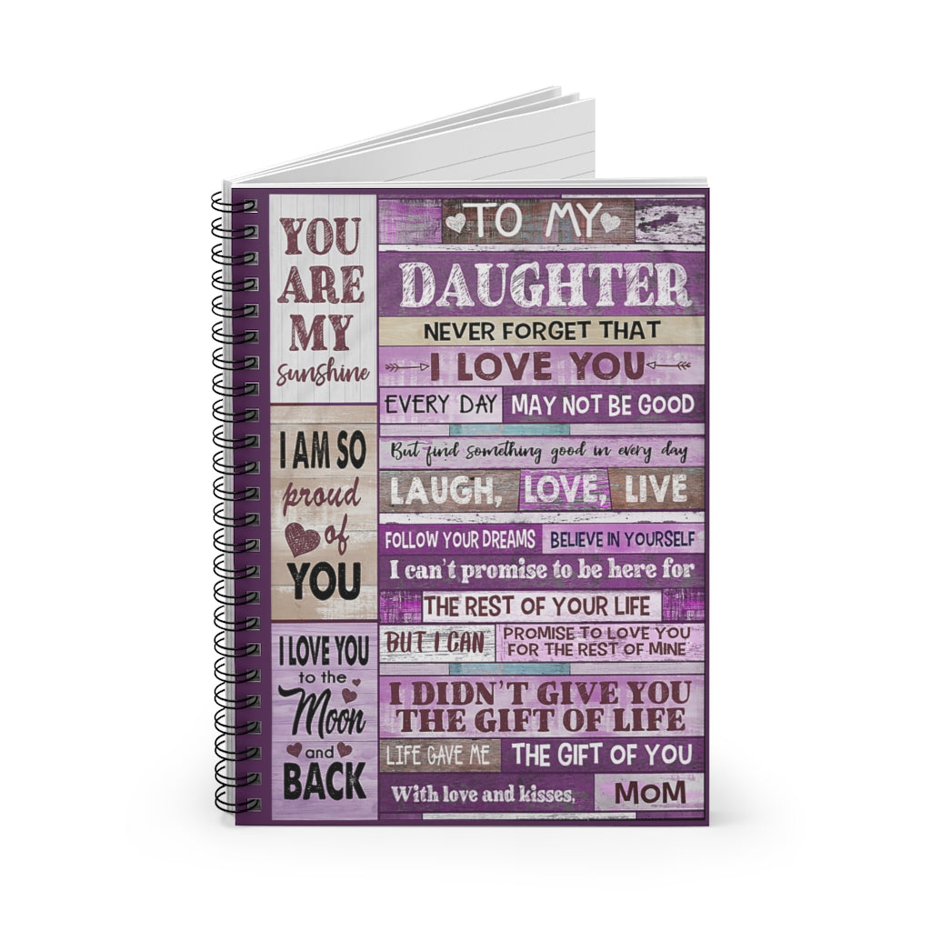 Spiral Notebook - Ruled Line Mom To Daughter Pink You Are My Sunshine College Ruled Paper 118 Sheets Gift Ideas  Home School Supplies for College Students