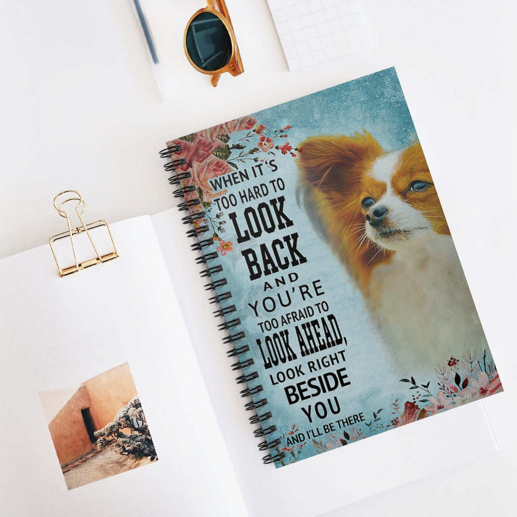 Vigifsana Composition Notebooks Papillon Look Right Beside You and I’Ll Be There Spiral Notebook for Office, Students, School Supplies Makes A Great Gift Job Journal