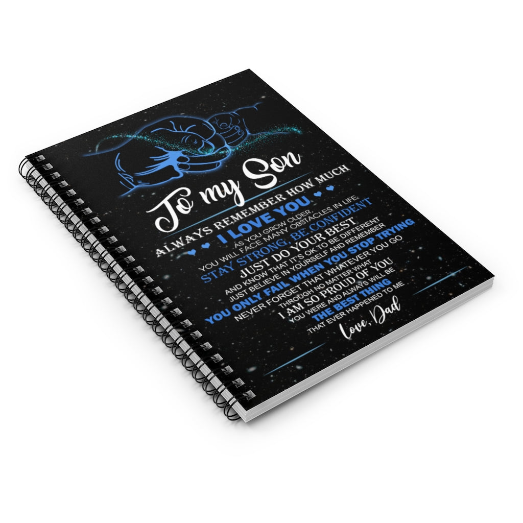 Spiral Notebook Gifts With Gift For Son From Dad - To My Son Ruled Line