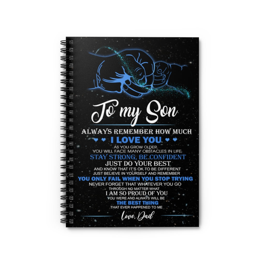 Spiral Notebook Gifts With Gift For Son From Dad - To My Son Ruled Line