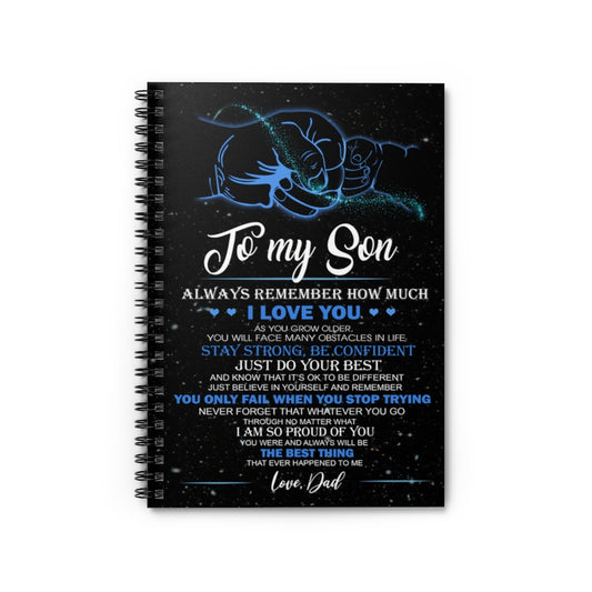 Spiral Notebook Gifts With Gift For Son From Dad - To My Son Ruled Line