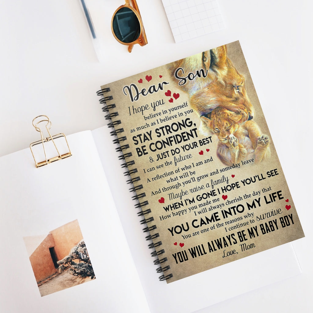 Spiral Notebook Dear Son I Hope You Believe In Yourself As Much As I Believe In You Leopard Meaningful Quote Inspirational Ideas School Smart Spiral Composit