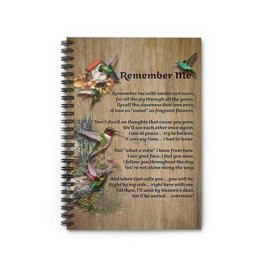 Spiral Notebook HUMMINGBIRD REMEMBER ME - PRINT POSTER WALL ART HOME DECOR-gigapixel
