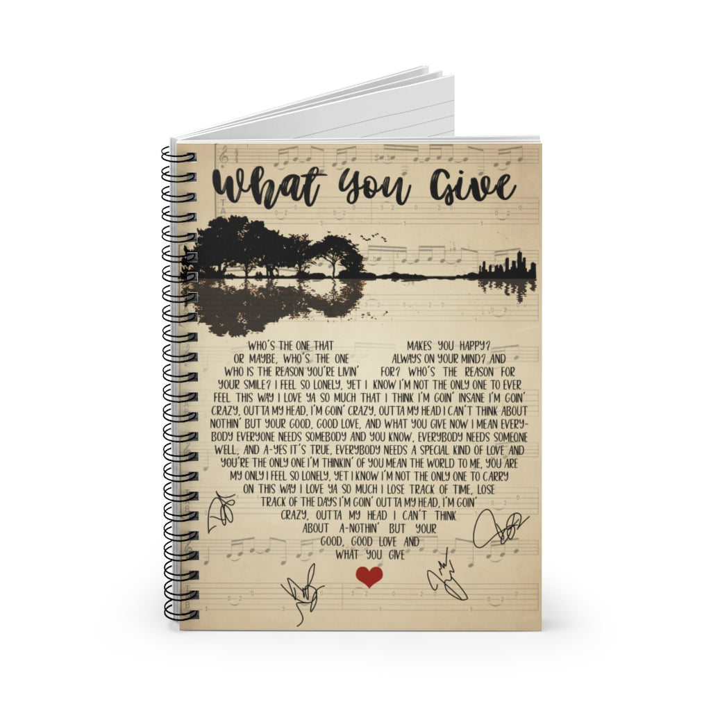 Spiral Notebook - Ruled Line Inspirational to My Friends Tesla What You Give Lyrics Psychotic Supper 1991 Rock Gift for Woman