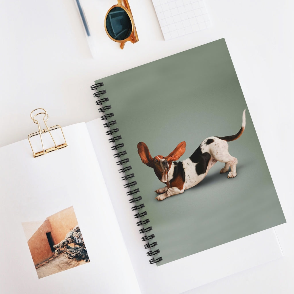 Spiral Notebook Yoga Pose Basset Hound School Smart Spiral Subject College Ruled Notebook Friendly Notebook Awesome Happy Birthday Gift