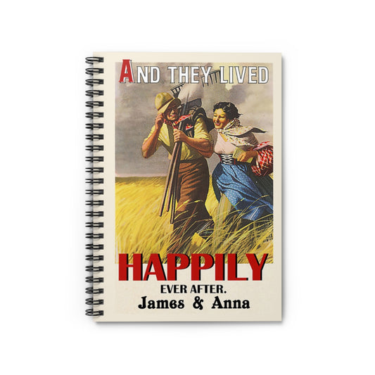 Spiral Notebook Personalized Farmer Couple Happily Ever After Personalized Gift Stationery Gift Mum Gift Personalized Notebook Spiral Bound Notebook 6x8 for Writing