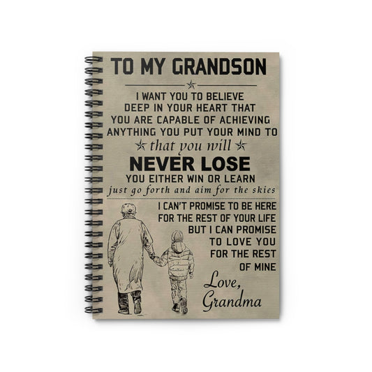 Vigifsana College Rule to My Grandson I Can Promise to Love You Love Grandma Spiral Notebook Perfect for Office Home School Business Writing & Note Taking Customized Journal for Man - Woman