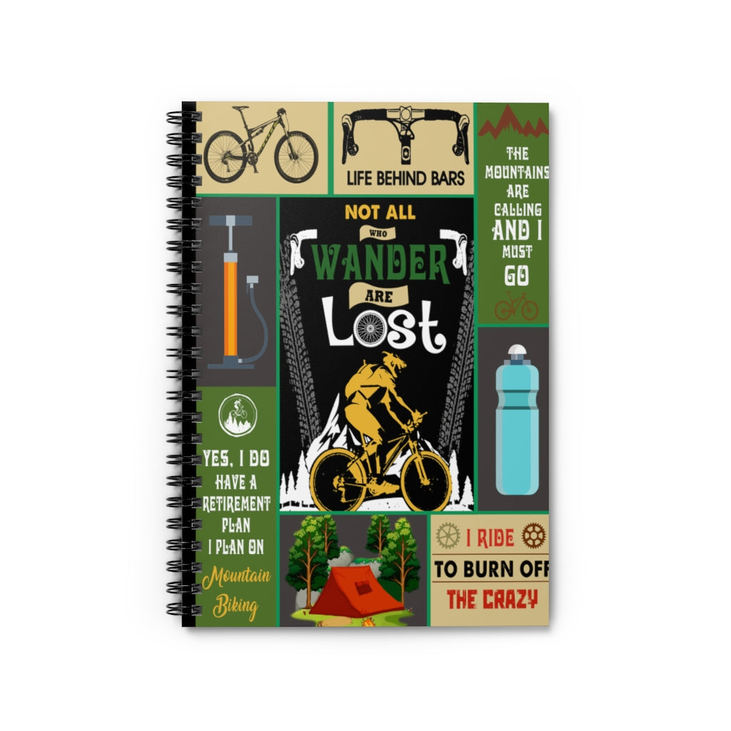 Notebook Gifts Not all Who Wander are Lost Mountain Bike Camping Ultra Spiral Notebook - Ruled Line Gift Ideas  Baby Journal  Keepsake Spiral Notebook
