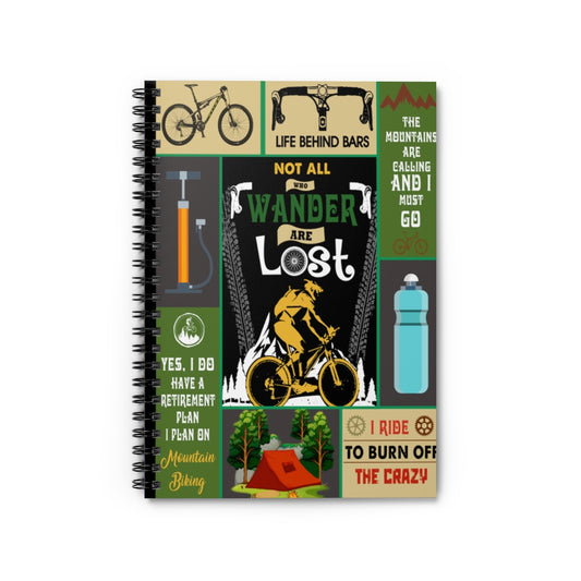 Notebook Gifts Not all Who Wander are Lost Mountain Bike Camping Ultra Spiral Notebook - Ruled Line Gift Ideas  Baby Journal  Keepsake Spiral Notebook