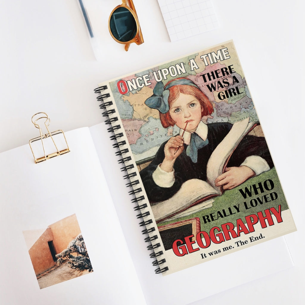 Spiral Notebook - Ruled Line Geography Once Upon A Time Vertical Poster New Parents Gift Ideas Gift On Birthday Motivational gift Family