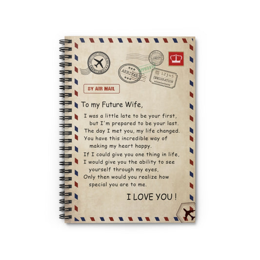 Spiral Notebook to My Daughter Letter Printed Fleece Personalized Air mail Blanket from Mom Dad Ruled Line