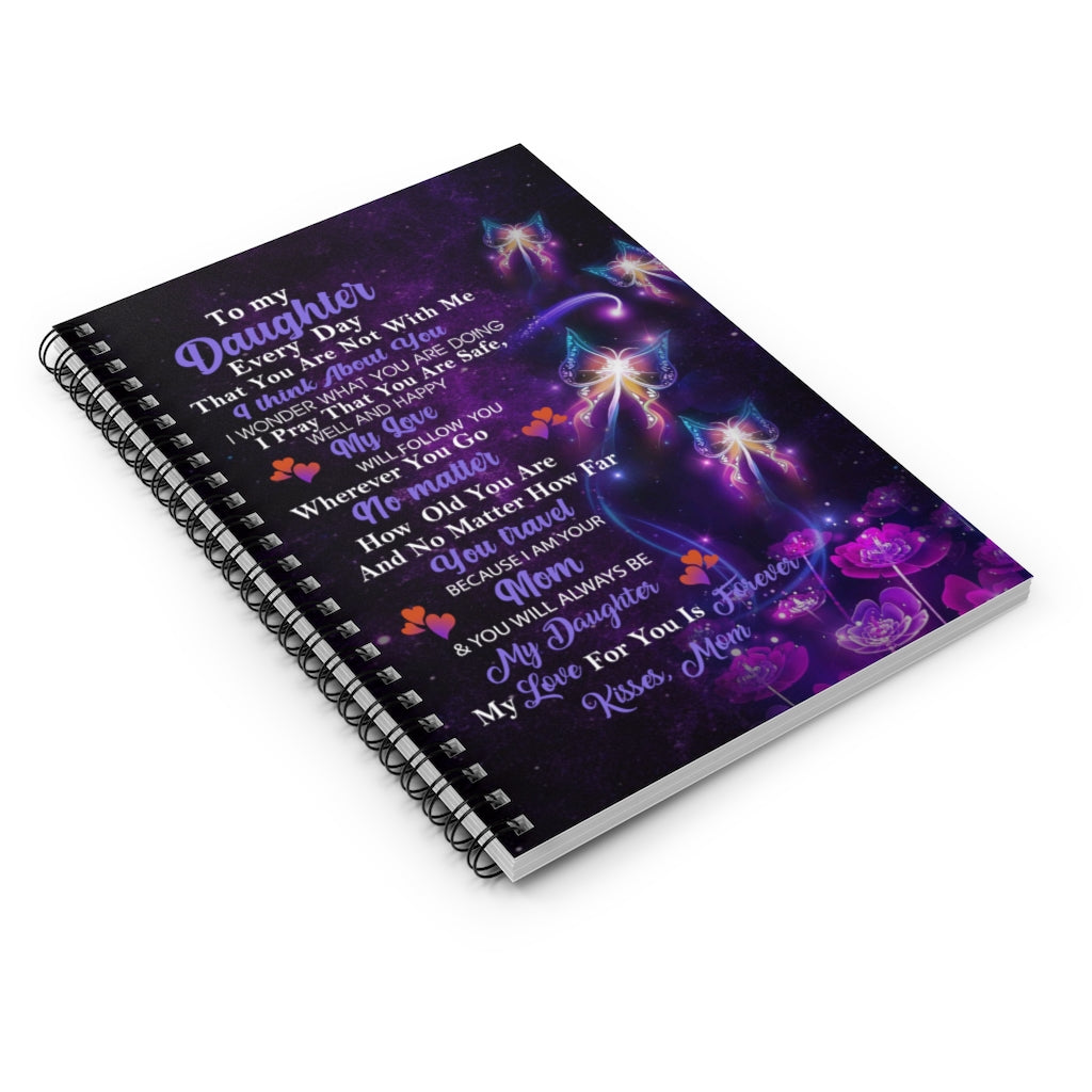 Spiral Notebook - Ruled Line thanhlk Butterfly Letter -to My Daughter -My Love for You is Forever-Lightweight Durable Plush Throw, Gift for Daughter