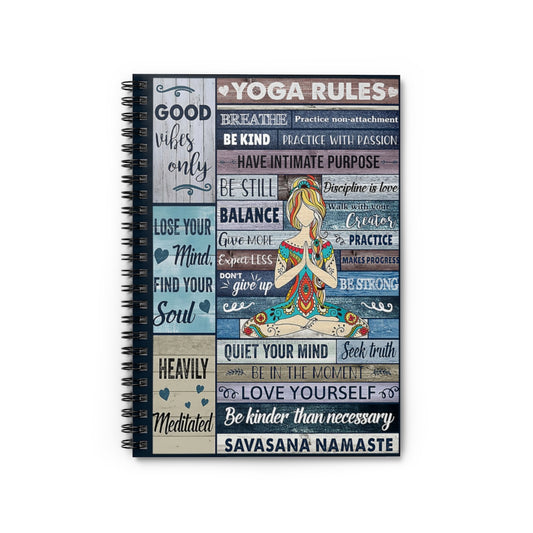 Spiral Notebook - Ruled Line Yoga Rules Pallet Baby Journal  Keepsake Spiral Notebook Gift On Birthday