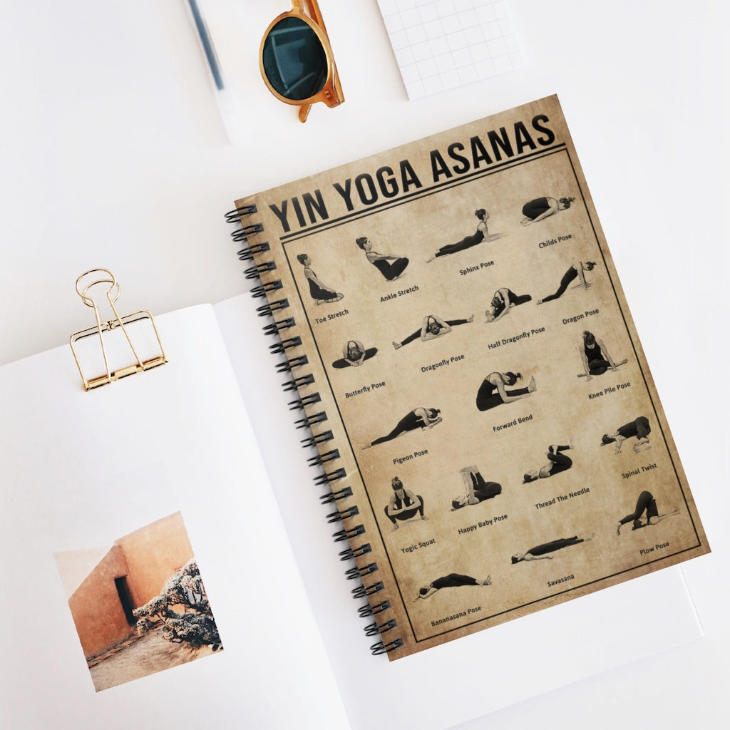 Spiral Notebook Yin Yoga Asanas Inspirational to My Positive Notebook Family Friend Gift Unisex