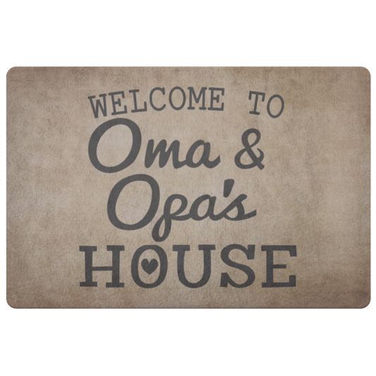 Welcome to Oma & Opa's House Doormat - Cute Grandparents Gift, Grandparents, Grandparents Day Gift, Oma and Opa Gift, Oma Opa