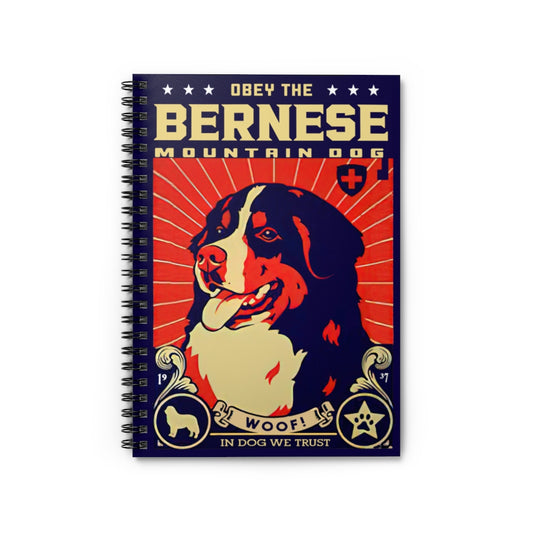 Vigifsana Subject Notebooks Obey The Bernese Mountain Dog Spiral Notebook for Office, Students, School Supplies Meaningful Quote Stationery Gift Sets for Child