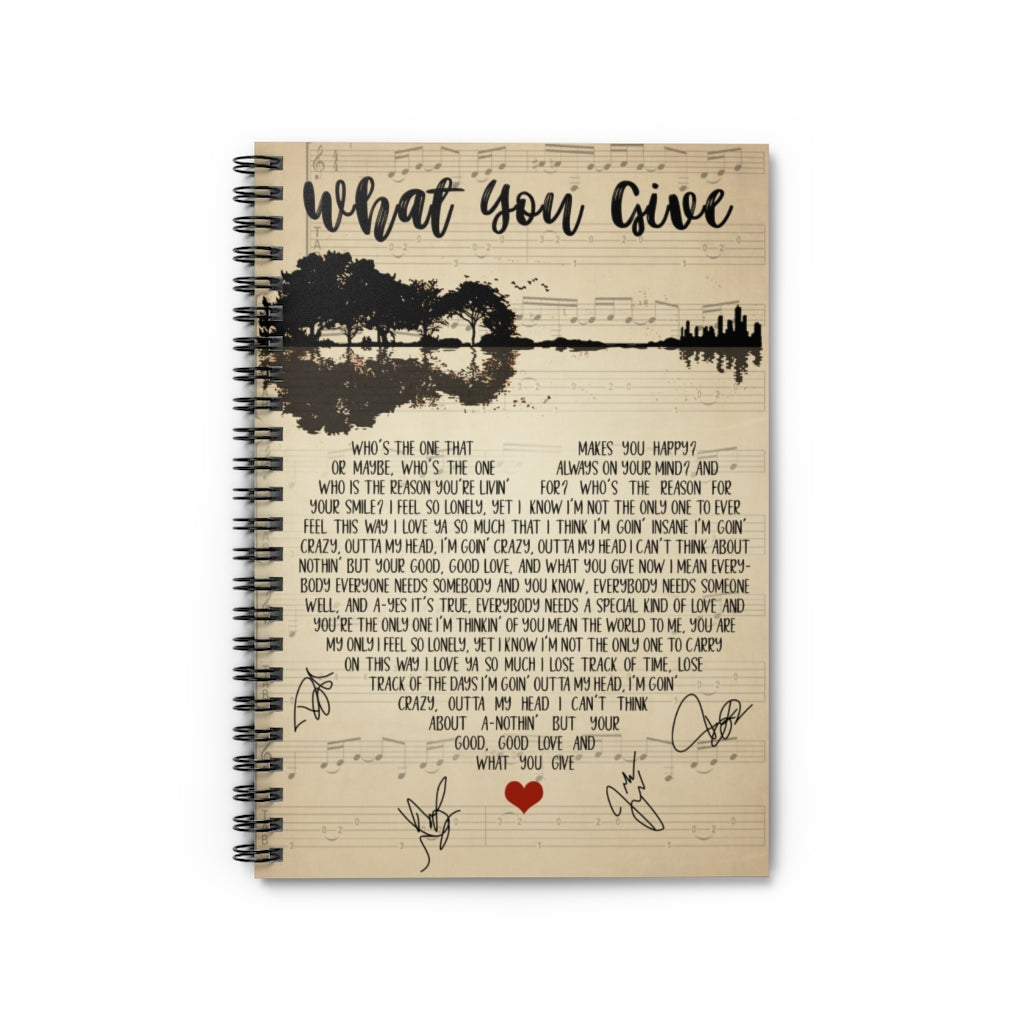 Spiral Notebook - Ruled Line Inspirational to My Friends Tesla What You Give Lyrics Psychotic Supper 1991 Rock Gift for Woman