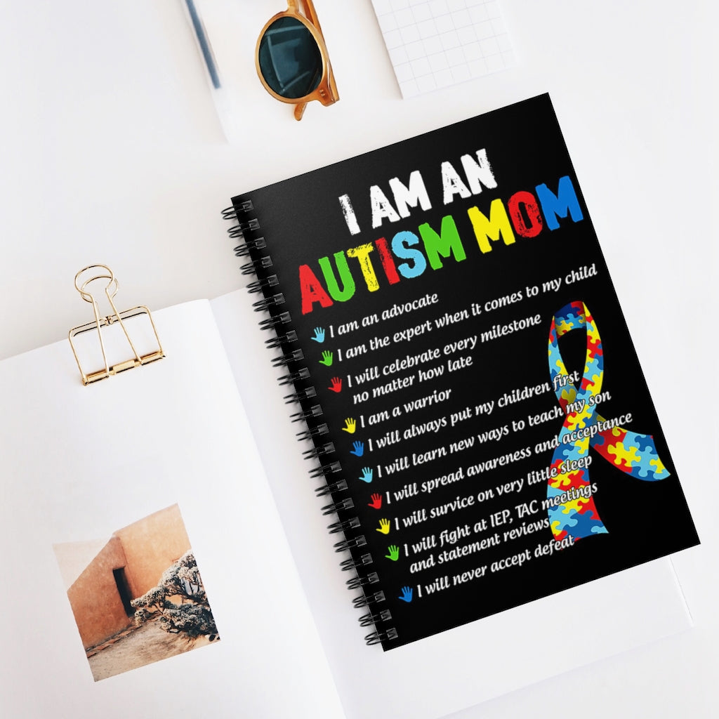 Personalized Gift Spiral Notebook I Am An Autism Mom I Will Never Accept Defeat Gift Ideas Gift On Birthday Smart Notebook Positive Notebook