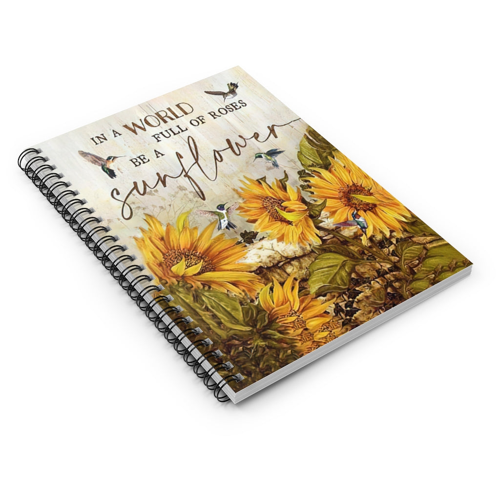 Notebook Journals Hummingbird Be A Sunflower Spiral Notebook School Smart Spiral Subject College Ruled Notebook Stationery Gift - Gift - Business - Office - Party - School Supplies Job Journal