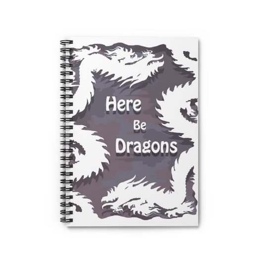 Printable Dragon Wall Art Download Magical Here Be Dragons Fantasy Lover Spiral Notebook - Ruled Line New Parents Gift Ideas Baby Journal