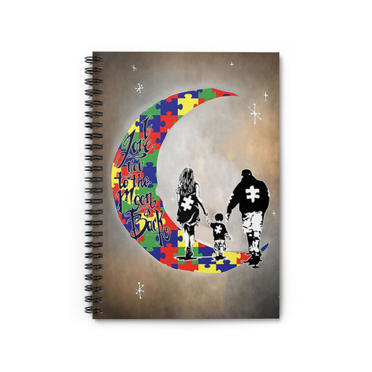 Spiral Notebook Autism Awareness I Love You To The Moon And Back Mama Papa And Little Son Meaningful Quote Inspirational Ideas Subject Notebooks Baby Journal