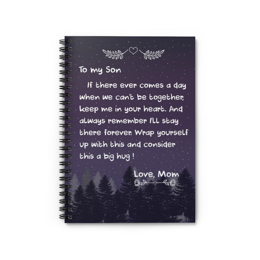 Spiral Notebook To My Son (Mom) - Premium Throw SO-Ft Polyester Mens Women Novelty Ruled Line