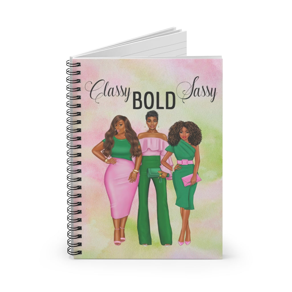 Vigifsana Awesome Happy Birthday Gift Pink and Green Notebook Aka Afrocentric Afro Woman Black Woman Sorority Cover Spiral Organization Book