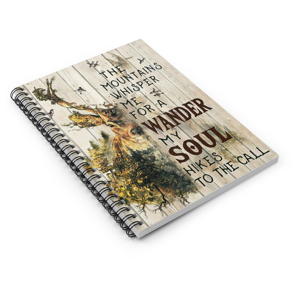 Vigifsana Paper Lined Journal The Mountains Whisper Me for A Wander My Soul Hikes to The Call Spiral Bound Notebook 6X8 for Writing - Gift - Business - Office - Party - School Supplies Job Journal