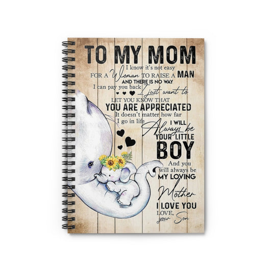 Spiral Notebook TO MY MOM FROM SON ELEPHANTS-gigapixel