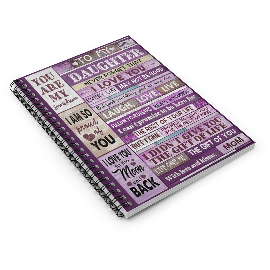 Spiral Notebook - Ruled Line Mom To Daughter Pink You Are My Sunshine College Ruled Paper 118 Sheets Gift Ideas  Home School Supplies for College Students