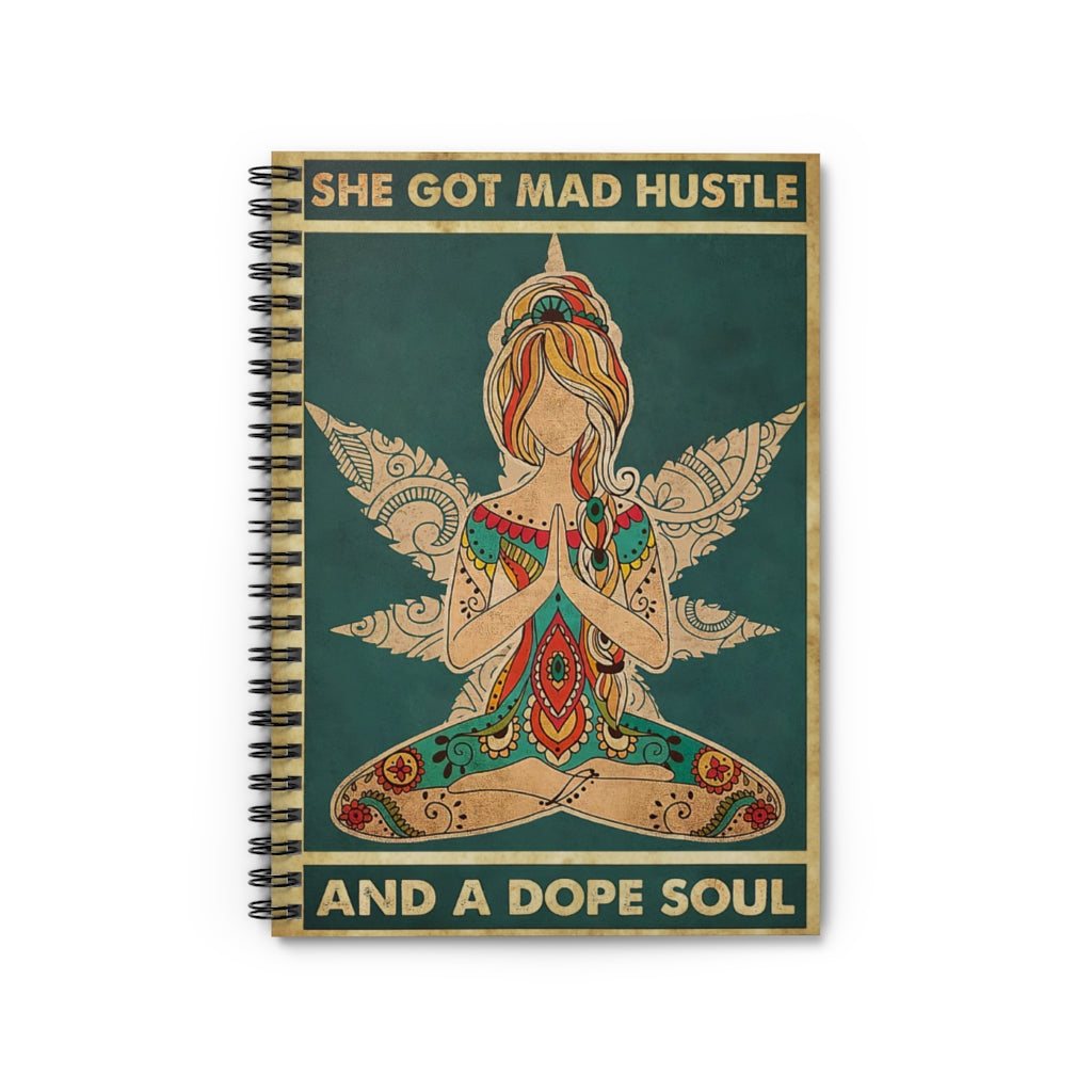 Vigifsana Family Friend Gift Unisex She Got Mad Hustle and A Dope Soul Notebook, Weeds Sign, Meditation Room Notebook, Yoga Wall Art