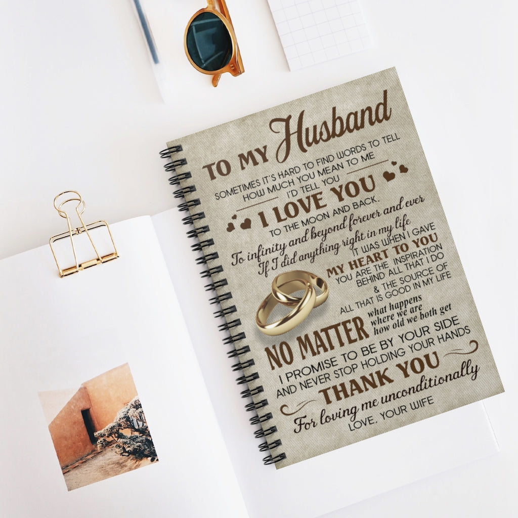 Vigifsana Notebook Journals to My Husband I Gave My Heart to You Spiral Notebook Subject Notebooks, Friendly Notebook Personalized Journal for Man - Woman Job Journal