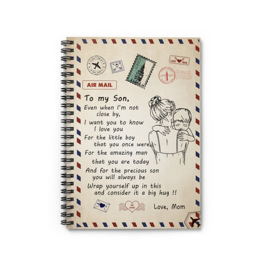 Spiral Notebook To My Son - Mom Premium Throw SO-Ft Polyester Mens Women Novelty Ruled Line