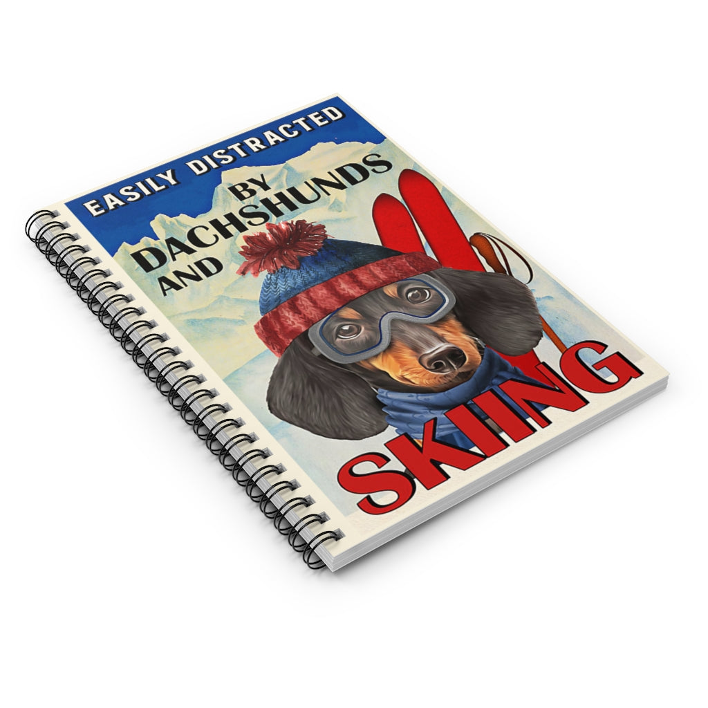 Spiral Notebook Dachshund Ski Club Easily Distracted By Vertical Poster Mum Gift New Parents Gift Ideas Positive Notebook Family Friend Gift Unisex