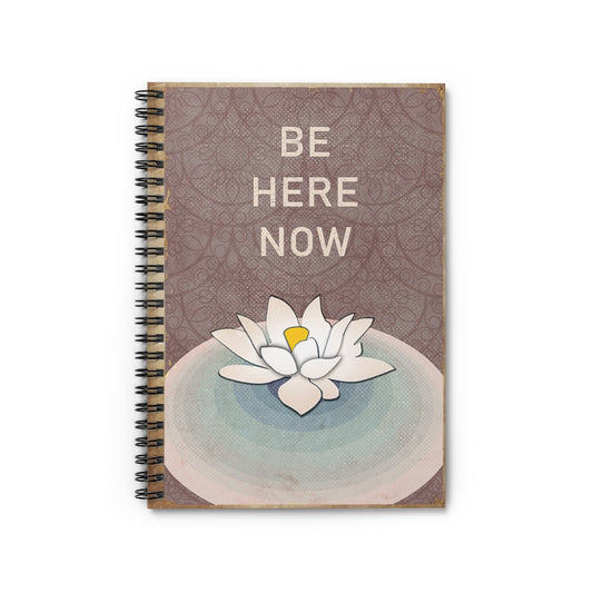 Spiral Notebook Vintage Be Here Now Yoga For Office, Students, School Supplies Writing Notebook 118 Pages