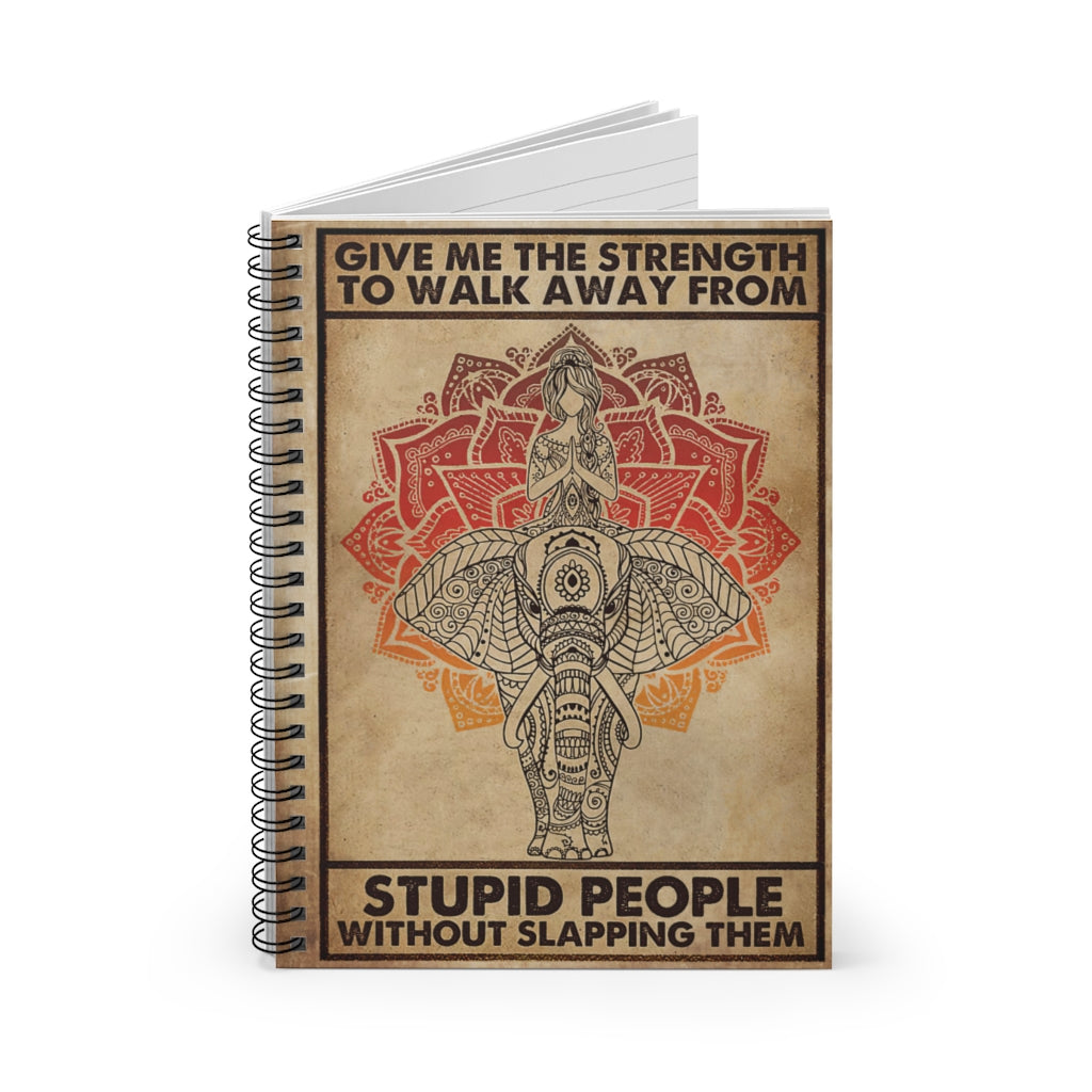 Spiral Notebook Give Me The Strength Yoga Spiral Bound Notebook 6x8 for Writing Mum Gift Perfect for Office Home School Business Writing & Note Taking New Parents