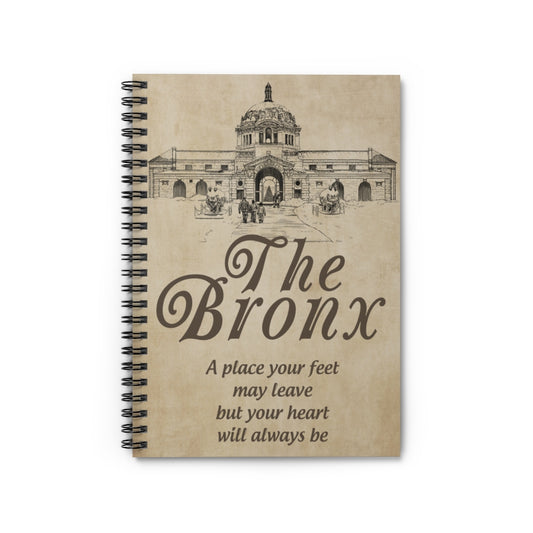 Spiral Notebook Gifts Wall Hanging The Bron-x Place Your Feet May Leave But Your Heart Will Always Be – Friend Gift Unisex, Awesome Birthday Gift Print