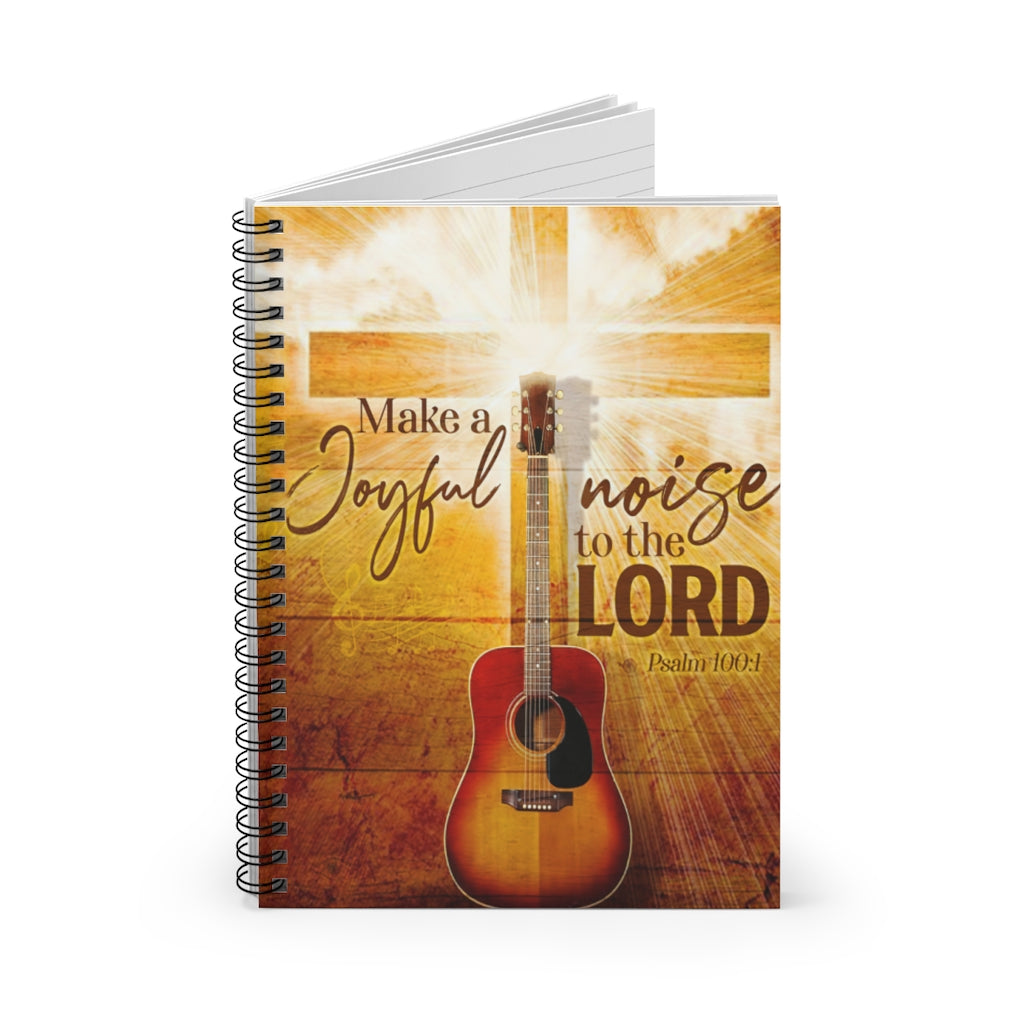 Vigifsana Subject Notebooks Christ Cross Guitar Musical Instrument Make A Joyful Noise to The Lord Psalm 100 1 Spiral Notebook Subject Notebooks, Friendly Notebook Stationery Gift Sets for Child