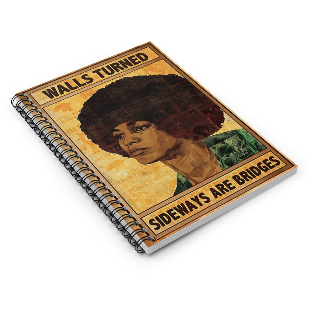 College Rule Angela Davis Print Walls Turned Sideways Are Bridges Spiral Notebook Home School Supplies For College Students Premium Gift Family Awesome On Birthday Stationery Gift Sets For Child