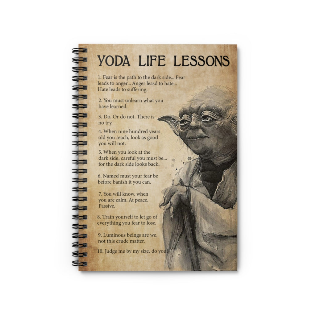 Spiral Notebook Gifts Yoda Life Lessons Yoda Star Wars You Must Unlearn What You Have Learned Family Friend Gift Unisex, Wedding, Anniversary, Awesome Birthday Perfect