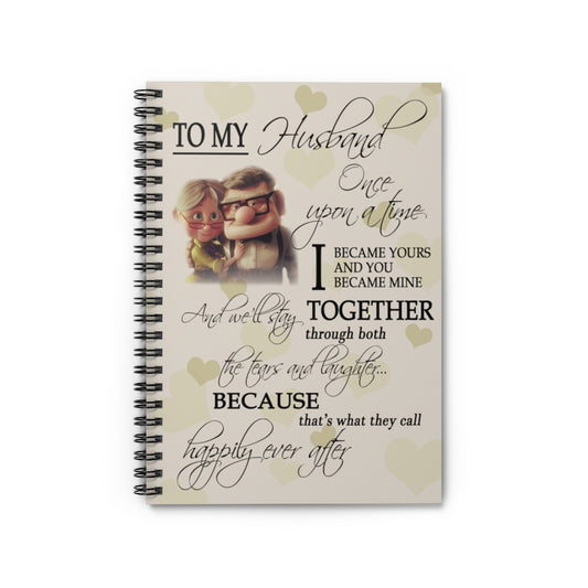 Spiral Notebook - Ruled Line Inspirational Gifts Poster Up Movie Art, Carl Ellie Poster, Gift for Husband , Disney Movie Up, Carl Ellie Motivational gift Family