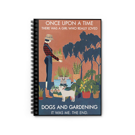 Spiral Notebook Vintage Once Upon A Time Dog Gardening Smart Notebook Inspirational to My Positive Notebook
