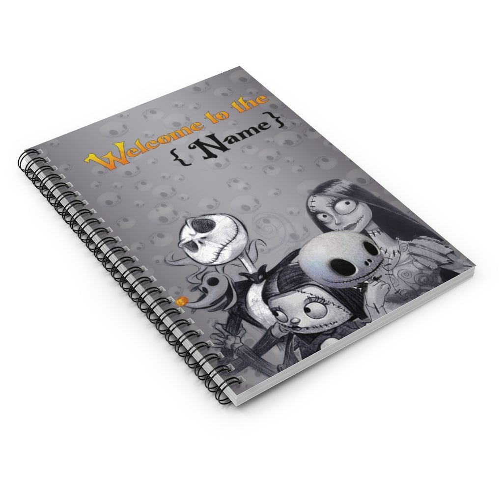 Spiral Notebook - Ruled Line Custom Personalized Jack and Sally Family Portrait Nightmare Before Christmas - Gifts Idea for Family, Friends