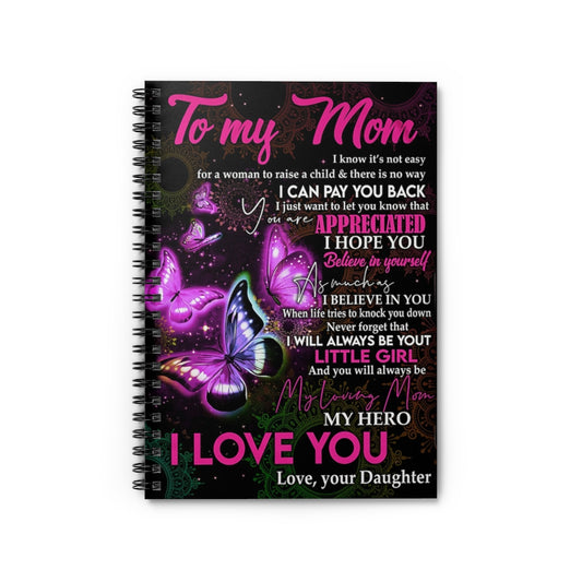 Spiral Notebook TO MY MOM MY HERO FROM DAUGHTER COZY PREMIUM FLEECE SHERPA WOVEN BLANKET-gigapixel