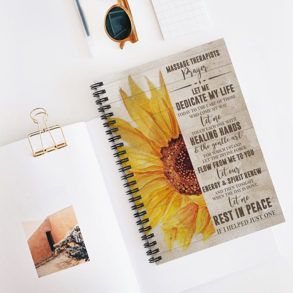 Spiral Notebook - Ruled Line Framed Massage Therapist Prayer Gallery Wrapped - Art Family Friend Awesome Gifts Birthday