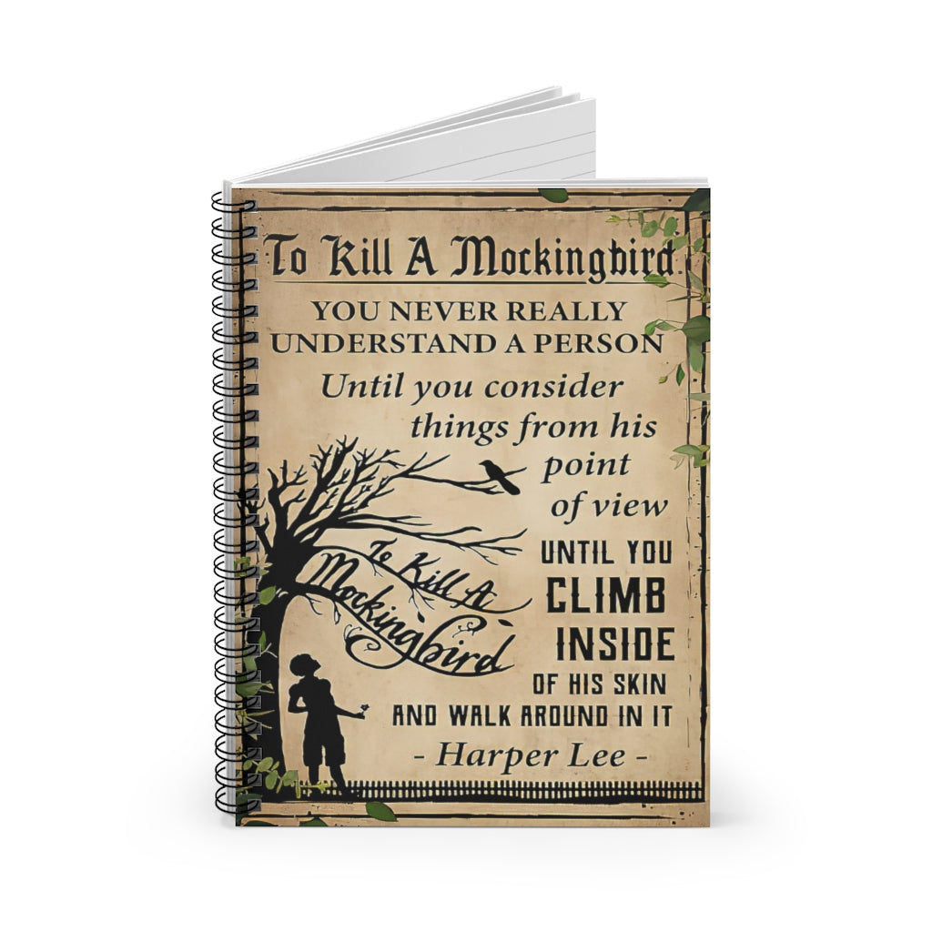 Spiral Notebook - Ruled Line To Kill A Mockingbird Personalized Gift Basics Wide Ruled Wire Bound Wide Rule Stationery Gift